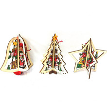 produits en bois fabriqués à la main arbre en bois décoratifs pour Noël